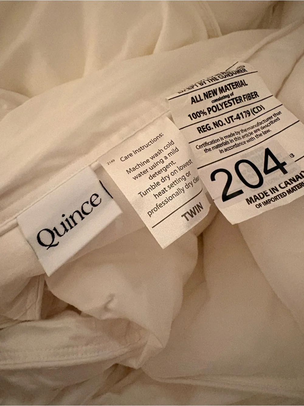 Quince Down Alternative Duvet Insert Twin NWOT | Luxury Hotel Bedding